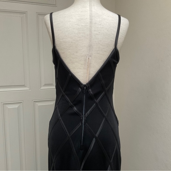 Tadashi Black Sheer Mesh Jersey Maxi Dress Size PM - Picture 8 of 10